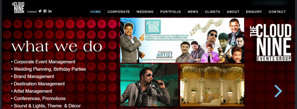 the cloud nine events group event management noida

